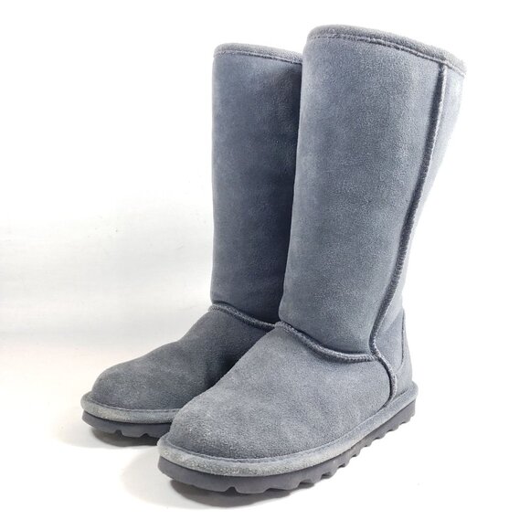 Bearpaw Womens Gray Suede Winter Boots Size 8 With Faux Fur Lining & Durable - Picture 2 of 9